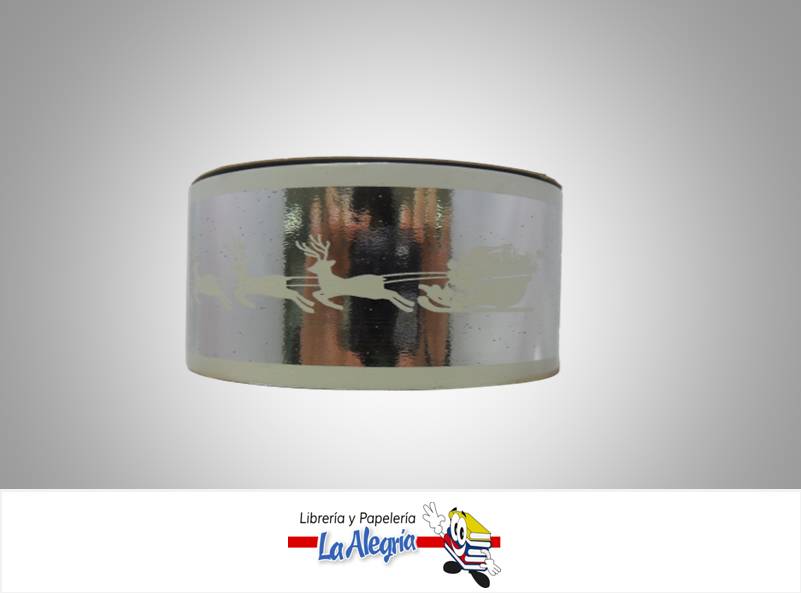 CINTA DECORADA 50MM PLATEADO/RENO XMT MARCA S/M   