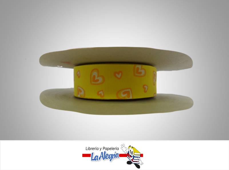 CINTA GROSS 22MM AMARILLO/CORAZON XMETRO MARCA S/M   