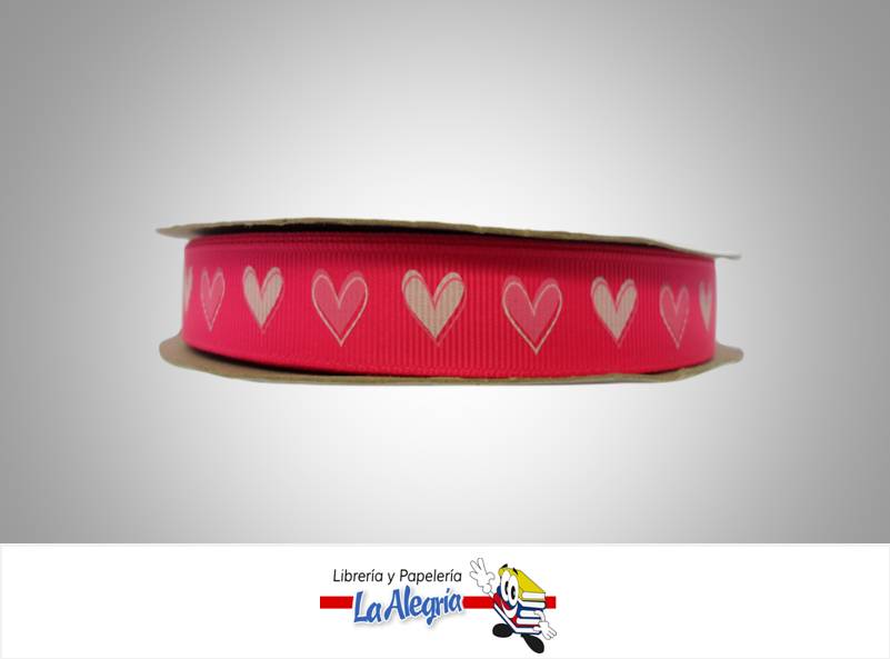 CINTA GROSS 16MM FUCSIA/CORAZON XMETRO MARCA S/M   