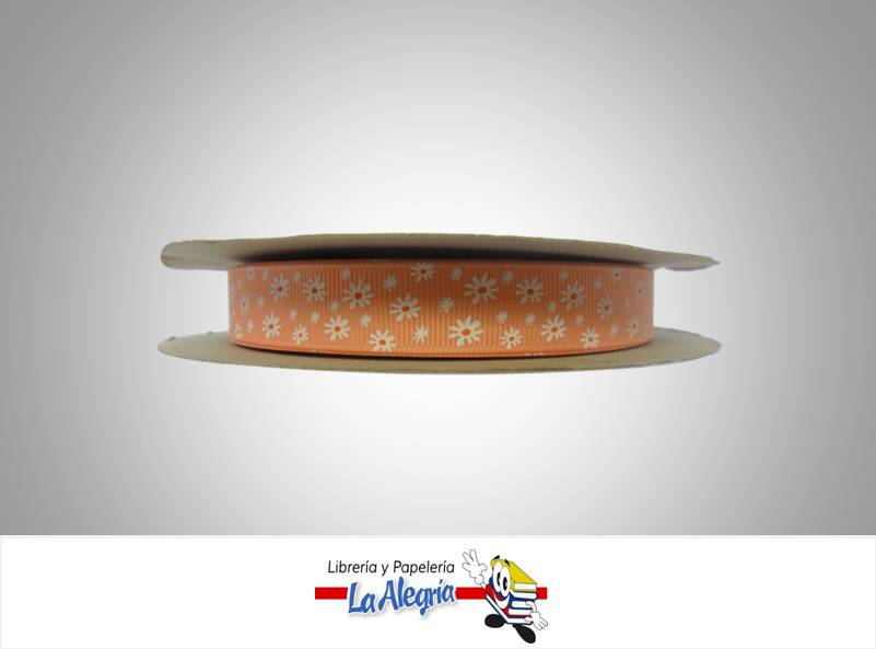 CINTA GORSS 16MM SALMON/BLANCO/FLOR XMTR MARCA S/M   