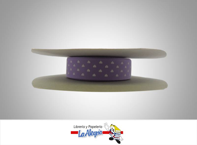 CINTA GORSS 16MM MORADO/BLANC/CORAZON XM MARCA S/M   