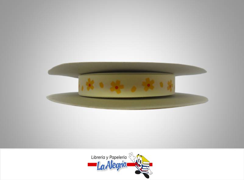CINTA GORSS 16MM AMARILLO CLARO/FLOR XMT MARCA S/M   