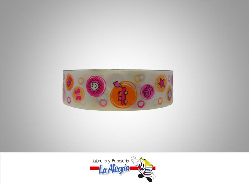 CINTA ESTAMPADA BABY 35MM FUCSIA/CIRC XM MARCA BOLIS   