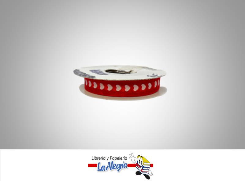 CINTA TULL ESTAMP 9MM ROJO/CORAZON XMETR MARCA S/M   