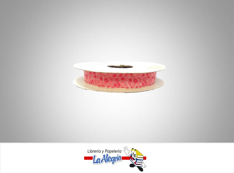 CINTA TULL ESTAMP 9MM FLORES ROSA/FUC XM MARCA S/M   