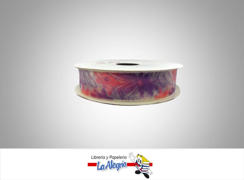 CINTA TULL ESTAMP 25MM MORA/ROSA XMETRO MARCA S/M   