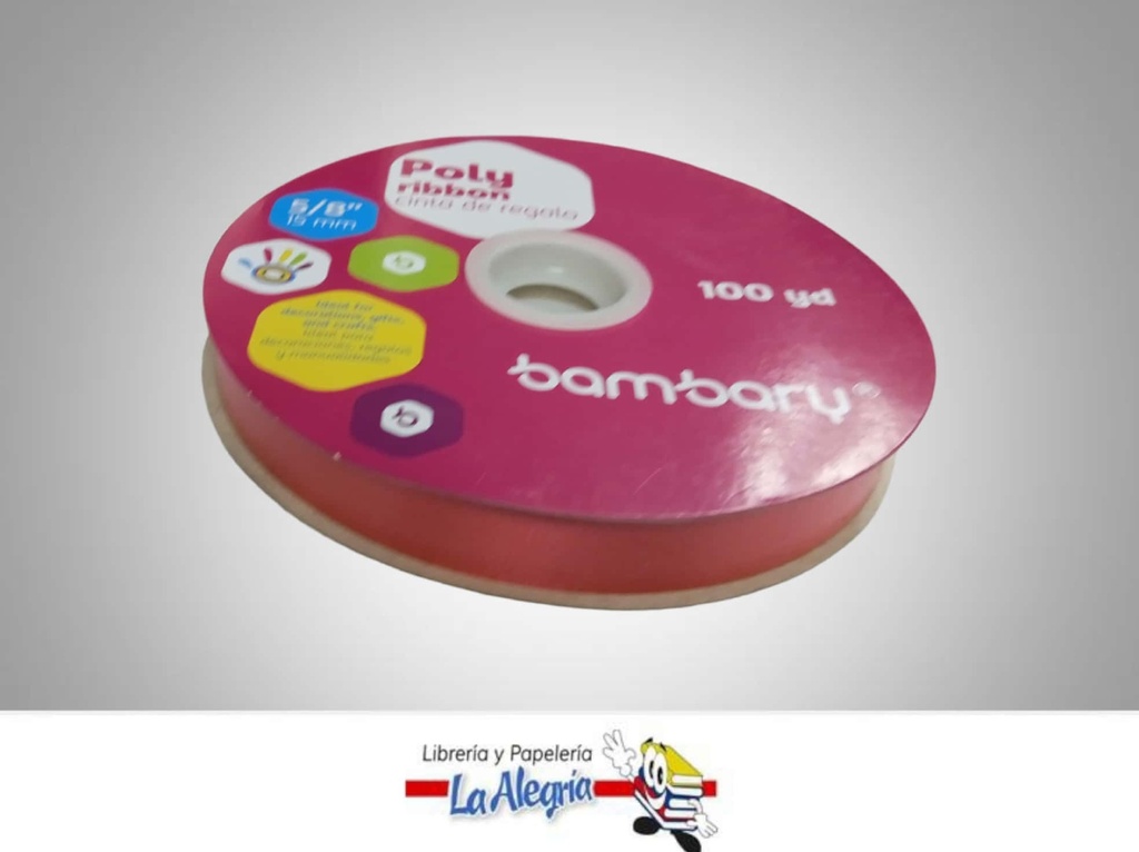 CINTA DE REGALO 15MM ROJA XMETRO MARCA GIFT RIBBON   