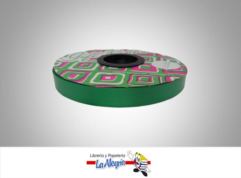 CINTA DE REGALO 15MM VERDE NAVIDAD X MET MARCA GIFT RIBBON   