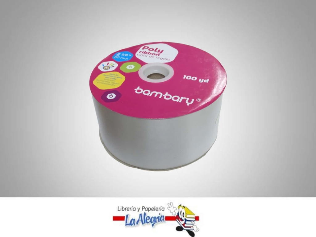 CINTA DE REGALO 60MM PLATA XMETRO MARCA BAMBARY   
