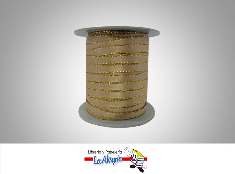 CINTA RASO B/D 05MM BEIGE/CREMA XMETRO MARCA S/M   