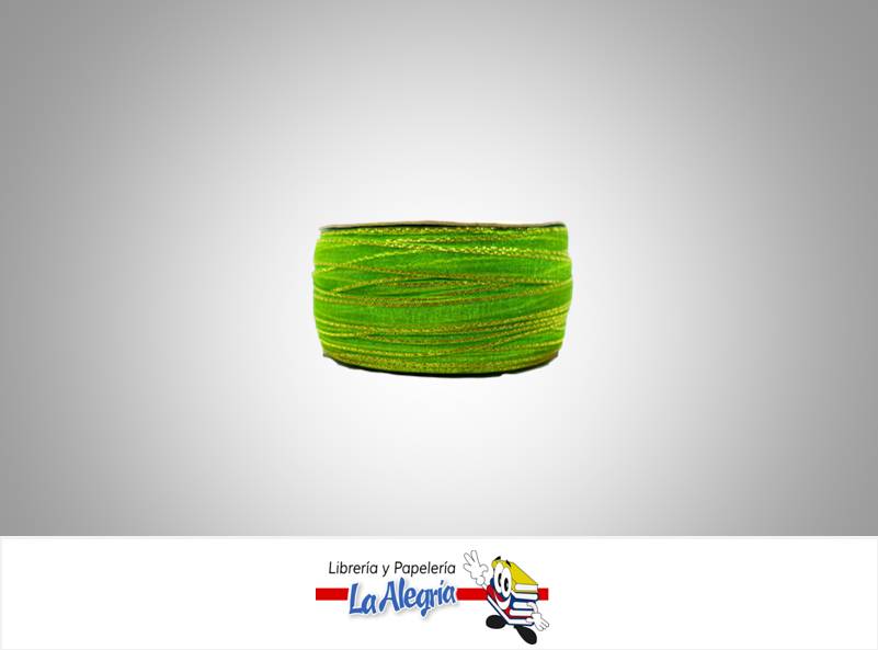 CINTA ORGANZA B/D 07MM VERDE XMETRO MARCA S/M   