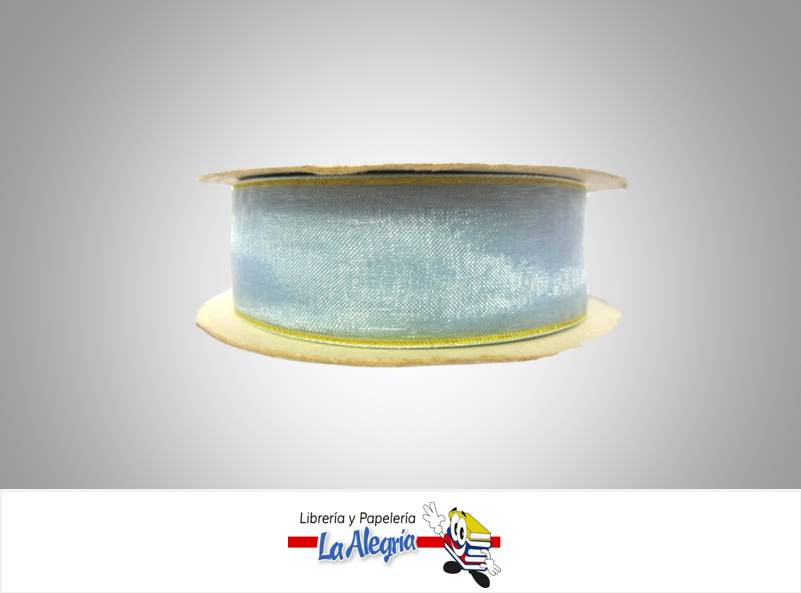 CINTA ORGANZA B/D 25MM AZUL CIELO XMETRO MARCA S/M   