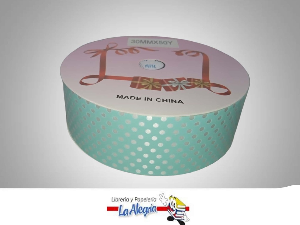 CINTA DE REGALO AGUA MAR PUNTOS 30MM X M MARCA MURANO   