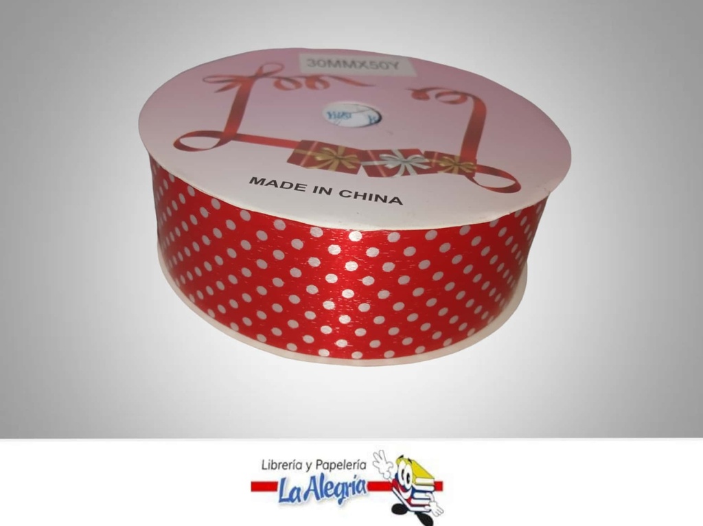 CINTA DE REGALO ROJA PUNTOS 30MM X METR MARCA MURANO   
