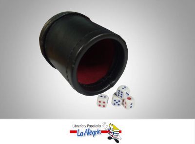 SET DE CUBILETE 10,5X6,8 CM CON DADOS    