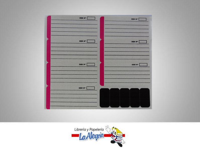 ETIQUETA DISKETTE 6,5X3CM FUCSIA 24 UND MARCA STAR