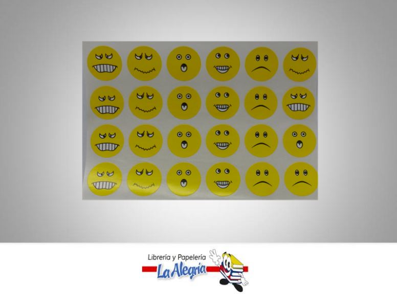 ETIQUETA CIRCULAR CARITA FELIZ AMARILLAS PAQUETE 72 UND MARCA STAR