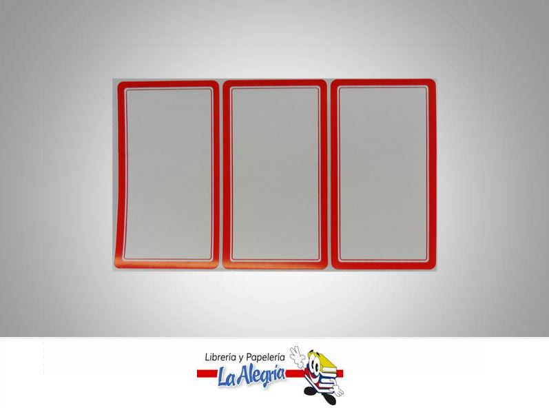 ETIQUETA RECTANGULAR 9X5CM ROJA 9U MARCA STAR   