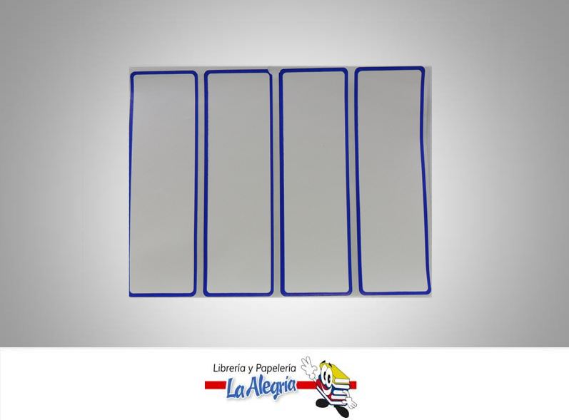 ETIQUETA RECTANGULAR 11,5X3,5CM AZUL 12U MARCA STAR   