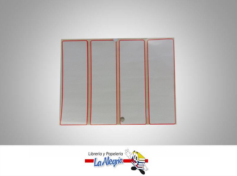 ETIQUETA RECTANGULAR 11,5X3,5CM ROJA 12U MARCA STAR   