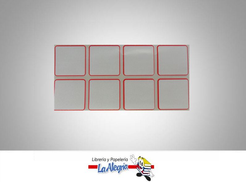 ETIQUETA CUADRADA 3,5X3,5CM ROJA 24UND MARCA STAR   
