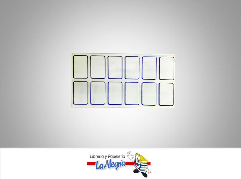 ETIQUETA RECTANGULAR 4X2CM AZUL 36UND MARCA STAR   