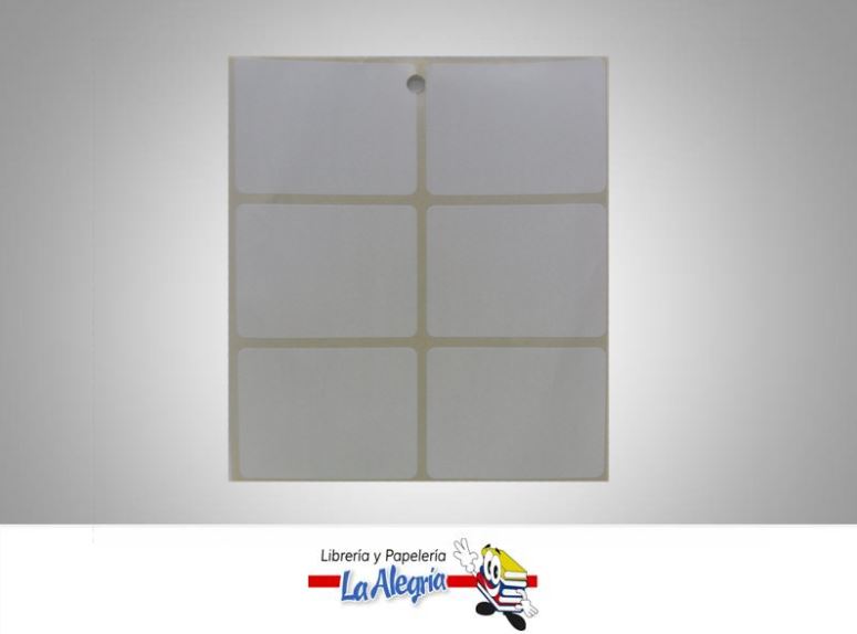 ETIQUETA RECTANGULAR 6X4,5CM BLANCA 18UN MARCA STAR   