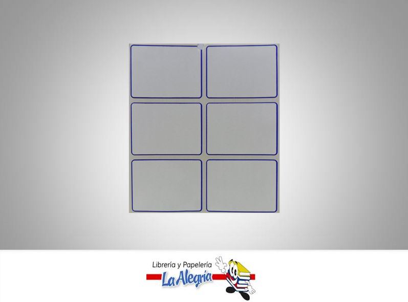 ETIQUETA RECTANGULAR 6X4,5CM AZUL 36UN MARCA STAR   