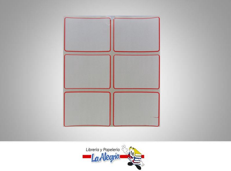 ETIQUETA RECTANGULAR 6X4,5CM ROJA 18UND MARCA STAR   