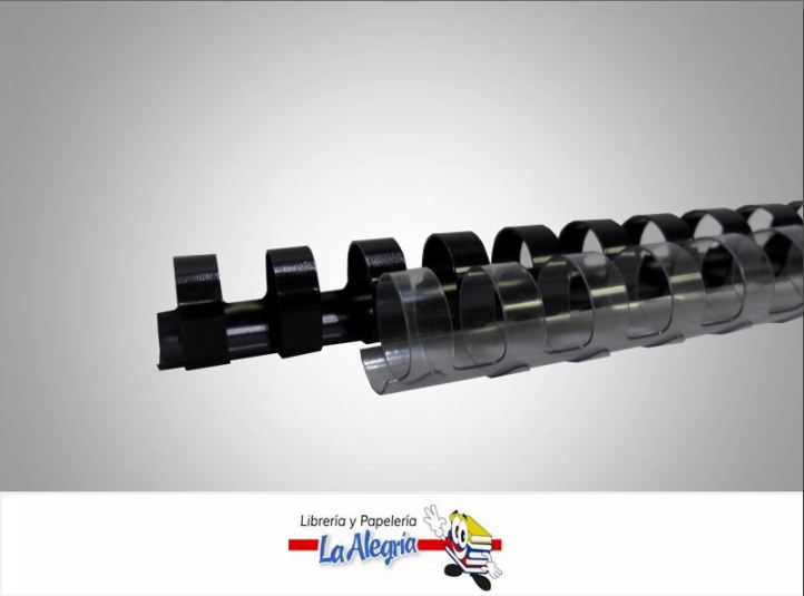 ESPIRAL OVALADO 16MM X 30CM PARA 115 HOJAS NEGRO MARCA S/M