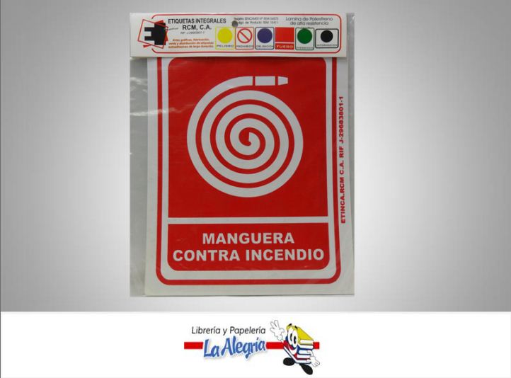 SENAL MANGUERA CONTRA INCENDIO 24X19CM MARCA ETINCA   