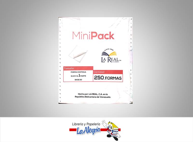 FORMA CONTINUA 9 1/2 X11 1P 250F MARCA LA REAL   