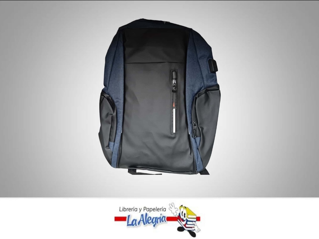 MORRAL PORTA LAPTOP GA304BA CON USB NEGRO/AZUL MARCA OFIMUNDO