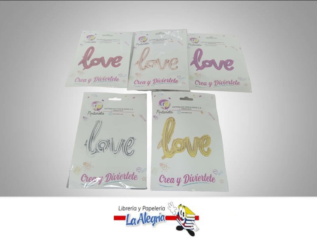 GLOBO FOIL 12 LOVE UNICOLOR METALIZADO MARCA SM   