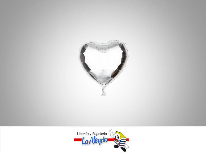 GLOBO FOIL 5'' CORAZON PLATA UND MARCA SM   