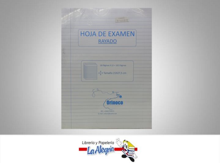 HOJA DE EXAMEN CARTA PAQ 48H MARCA ORINOCO   
