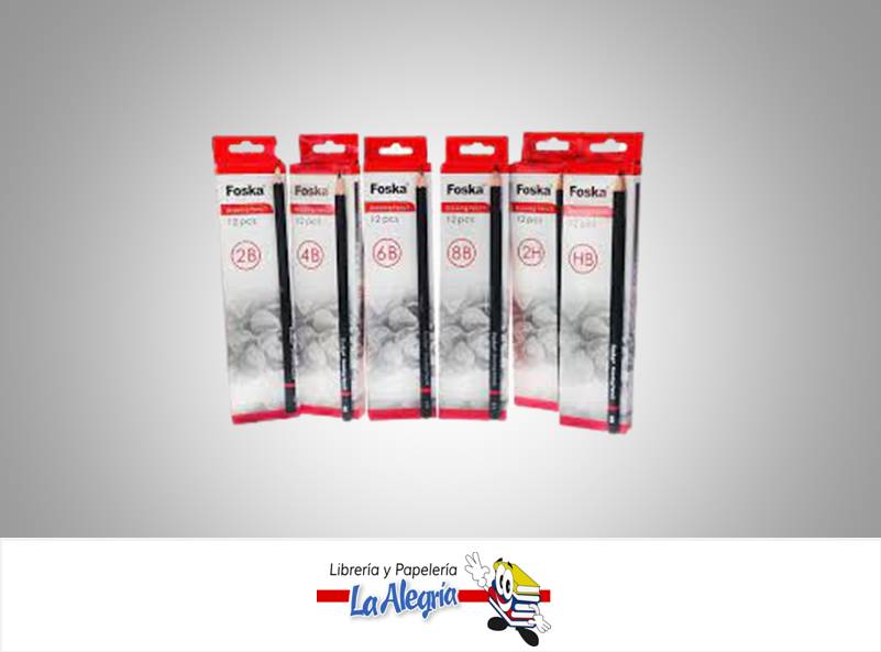 LAPIZ GRAFITO GRADUADO PARA DIBUJO 4B UND MARCA FOSKA   