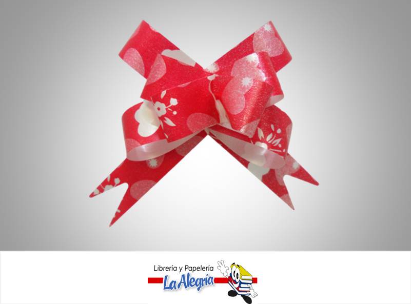 LAZO MAGICO 18X390MM ROJO/CORAZON UND MARCA HAND DRAW FLOWER   