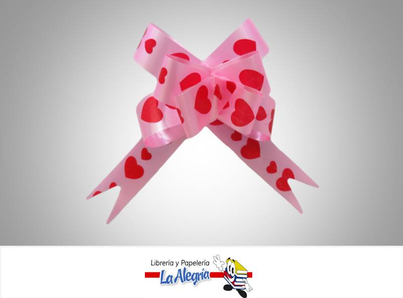 LAZO MAGICO 18X390MM ROSAD/CORAZ/ROJ UND MARCA HAND DRAW FLOWER   