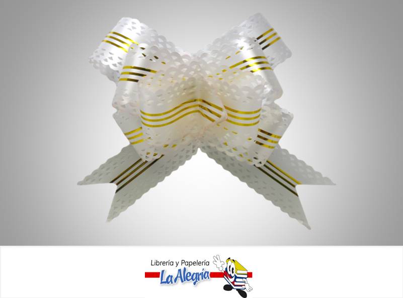 LAZO MAGICO 50X890MM BLANCO/DORADO UND MARCA HAND DRAW FLOWER   