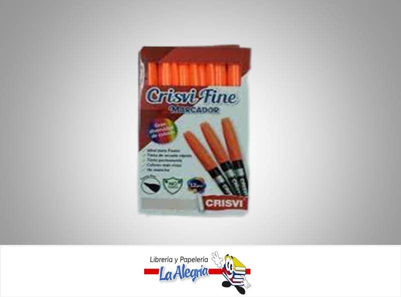 MARCADOR PUNTA FINA NARANJA UND MARCA CRISVI   