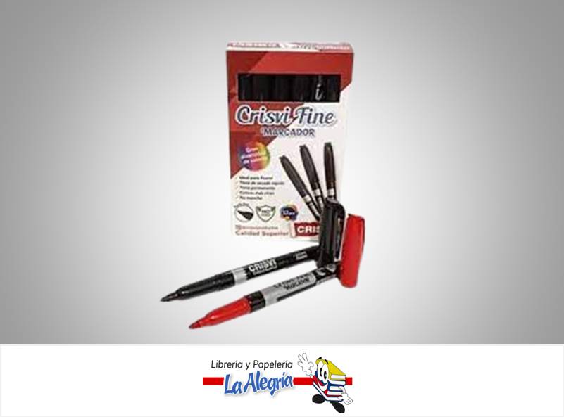 MARCADOR PUNTA FINA ROJO UND MARCA CRISVI   