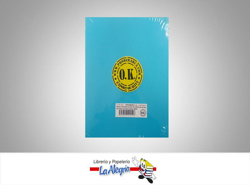 PAPEL CARTA CAL 20/75GR AZUL MEDIO UND MARCA OK   