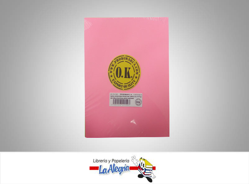 PAPEL CARTA CAL 20/75GR ROSADO NEON UND MARCA OK