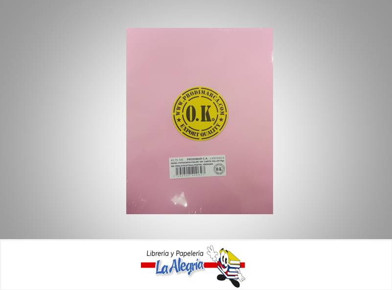 PAPEL CARTA CAL 20/75GR ROSADO PASTEL UND MARCA OK