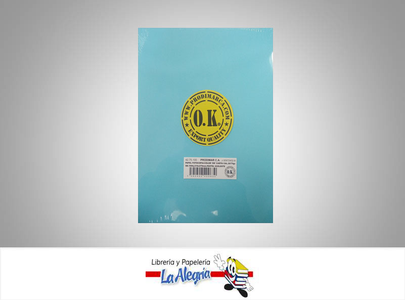 PAPEL CARTA CAL 20/75GR CELESTE PASTEL UND MARCA OK