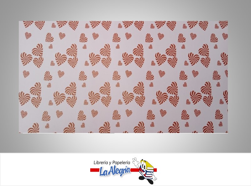 PAPEL DE REGALO CORAZON RETRO 66X46 CM ROSADO UND MARCA PAPURRI