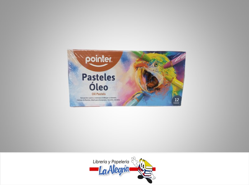 LAPICES DE COLORES OLEO PASTEL REDONDO PT1612; 12 COLORES MARCA POINTER