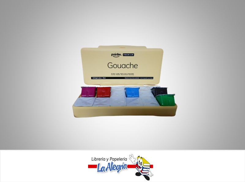 PINTURA GOUACHE PREMIUN 30ML 18 COLORES MARCA POINTER