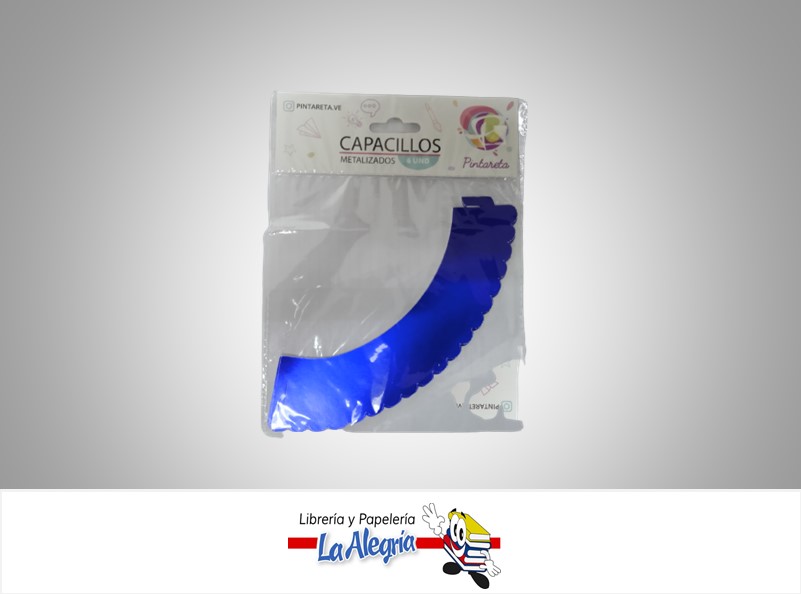 CAPACILLO METALIZADO 15 CM AZUL REY PAQ 6 UNDMARCA PINTARETA